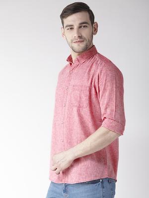 red linen casual shirt - 16217996 - Standard Image - 2