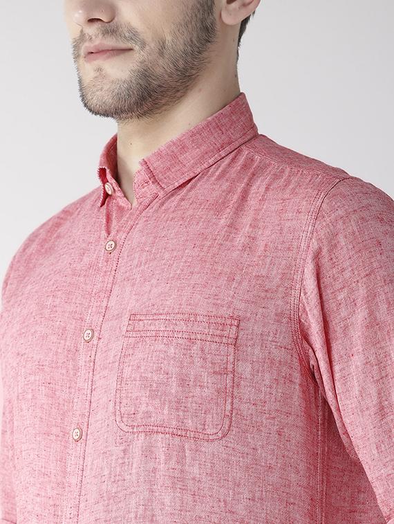 red linen casual shirt - 16217996 - Zoom Image - 5