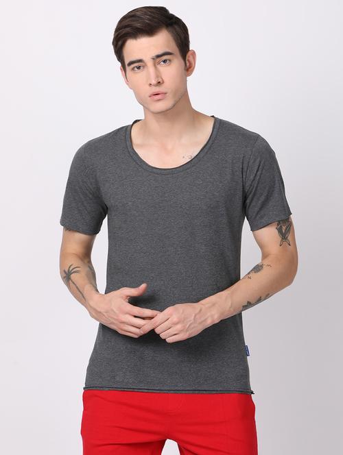 grey solid t-shirt - 16218143 - Standard Image - 1