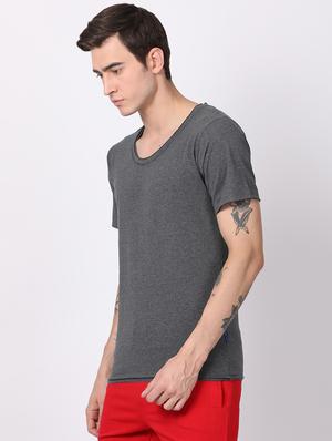 grey solid t-shirt - 16218143 - Standard Image - 2
