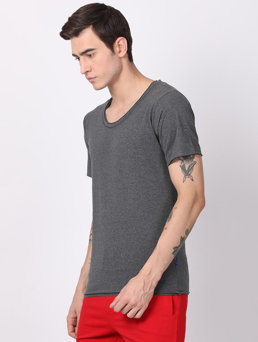 grey solid t-shirt - 16218143 - Zoom Image - 2