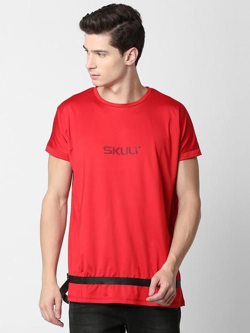 red typographic back print tshirt - 16218680 - Standard Image - 1