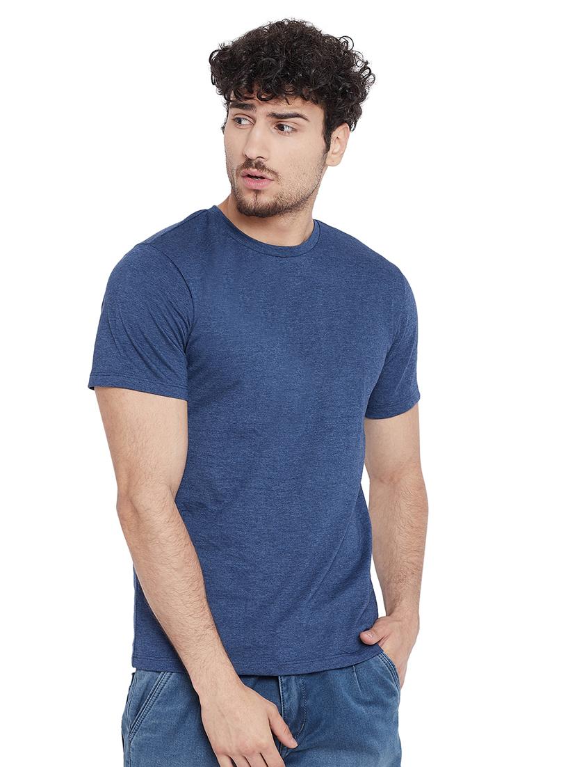 blue solid t-shirt - 16218802 - Zoom Image - 1