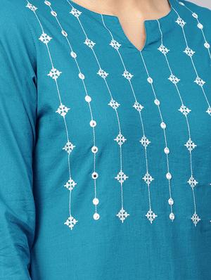 embroidered straight kurta - 16218861 - Standard Image - 5
