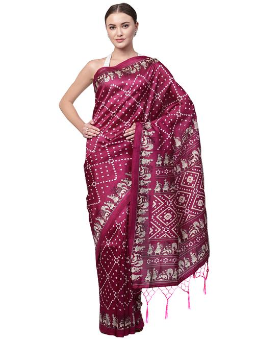 conversational printed saree with blouse - 16219128 - Standard Image - 1