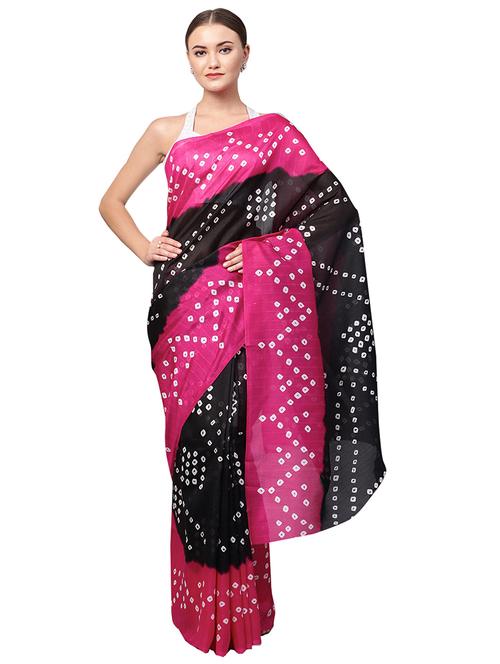 bandhani printed saree with blouse - 16219138 - Standard Image - 1