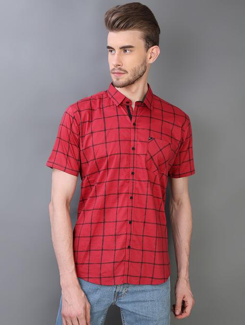 red checkered casual shirt - 16219172 - Standard Image - 1