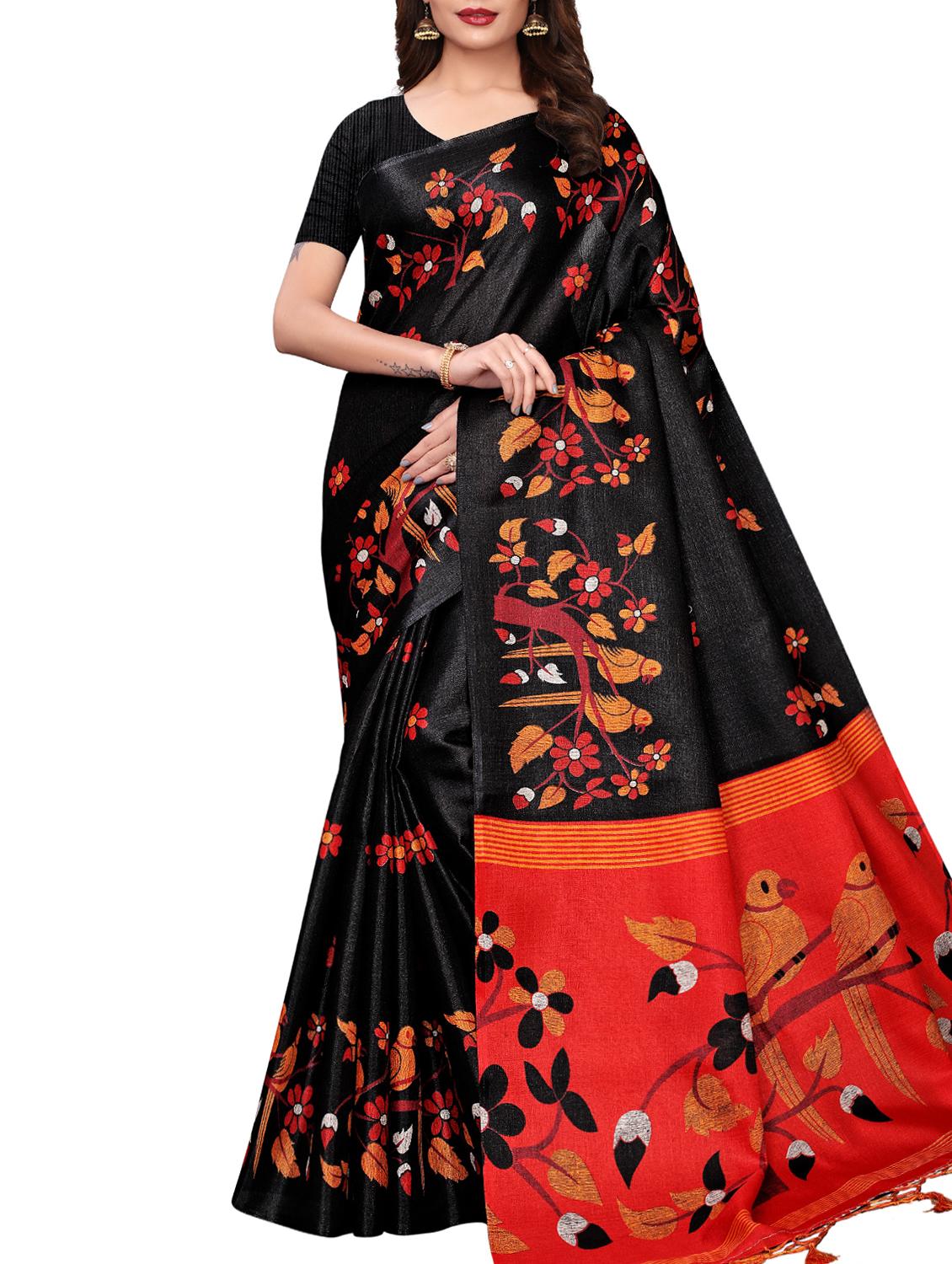 conversational printed saree with blouse - 16219237 - Zoom Image - 1