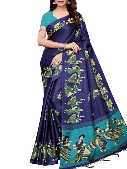 conversational printed saree with blouse - 16219243 - Standard Image - 1