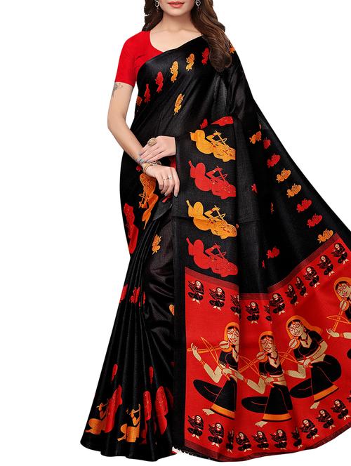 conversational printed saree with blouse - 16219290 - Standard Image - 1