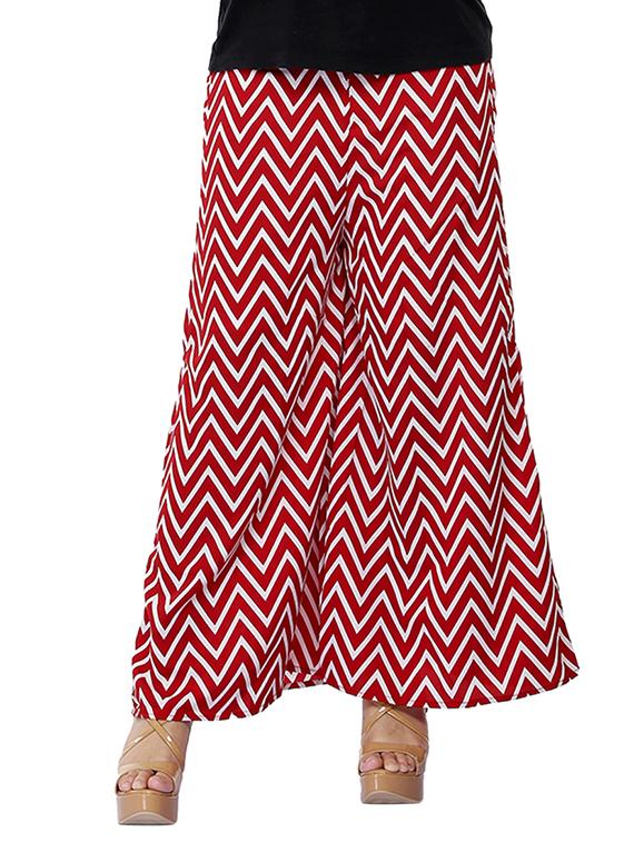 high rise chevron flared palazzo - 16219845 - Zoom Image - 1