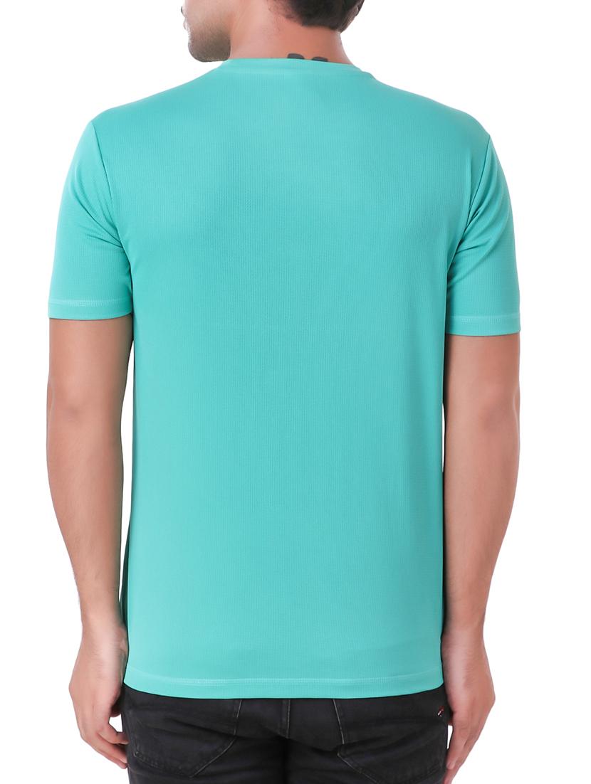 blue solid t-shirt - 16220375 - Zoom Image - 3