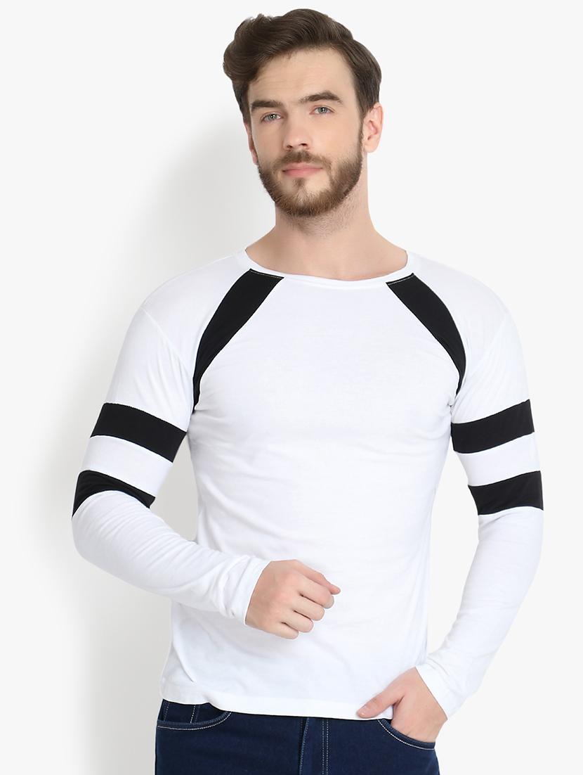 white color block raglan t-shirt - 16220656 - Zoom Image - 1