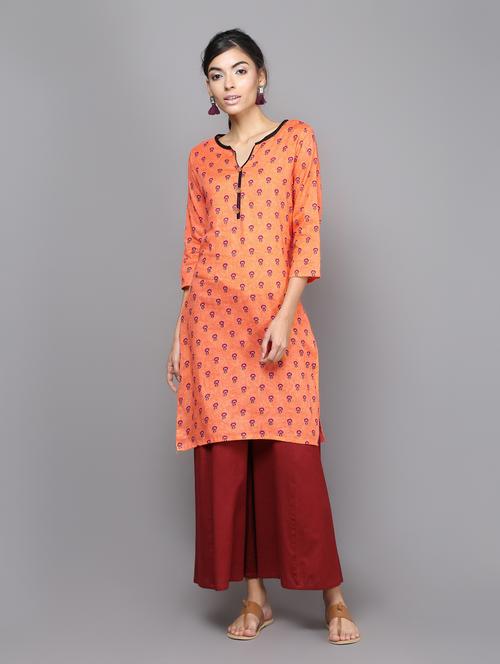 floral straight kurta - 16220714 - Very Small Image - 1