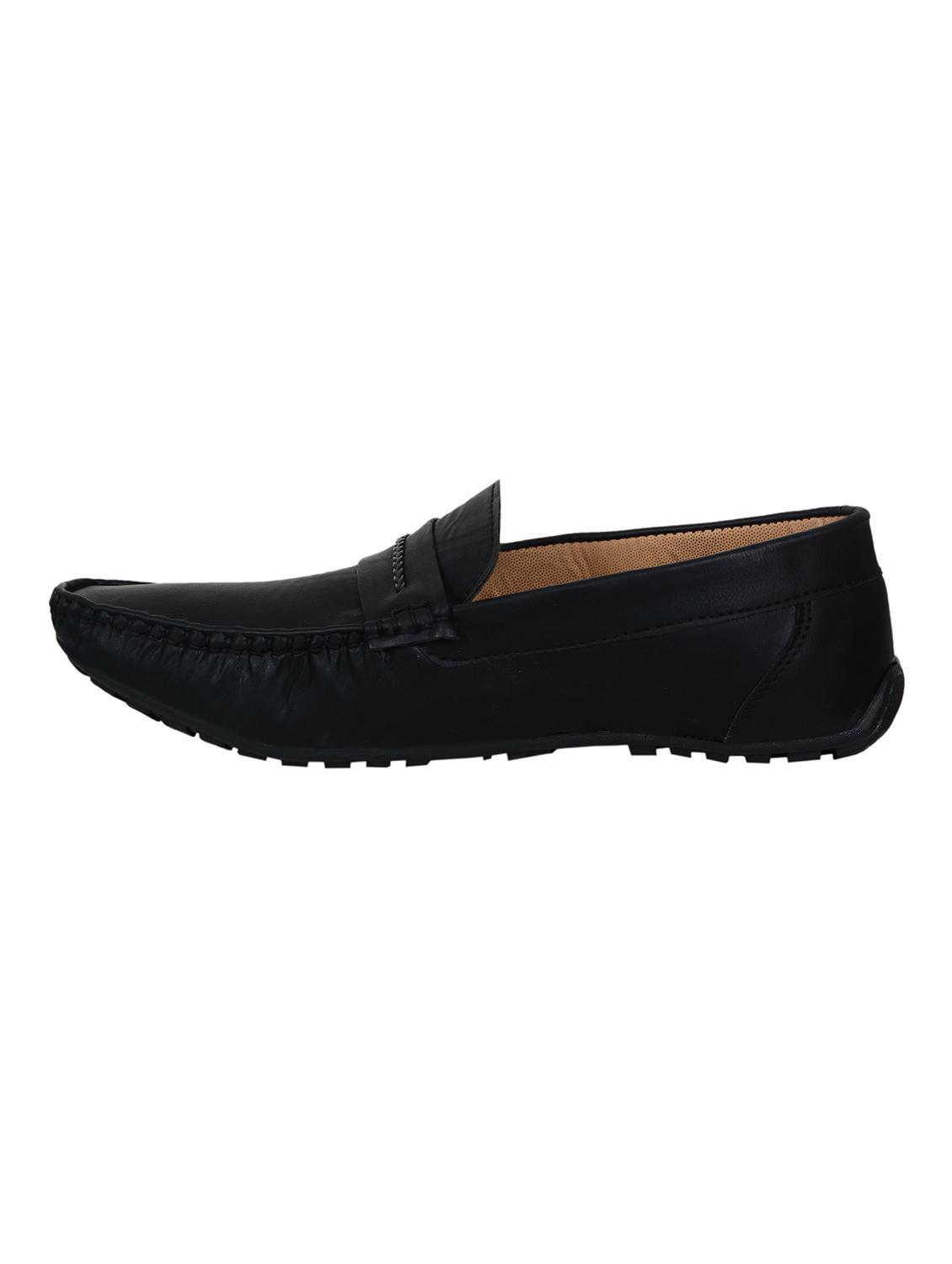 black leatherette slip on loafers - 16220731 - Zoom Image - 2