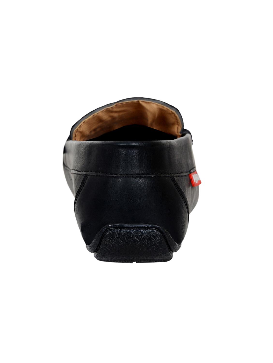 black leatherette slip on loafers - 16220731 - Zoom Image - 3