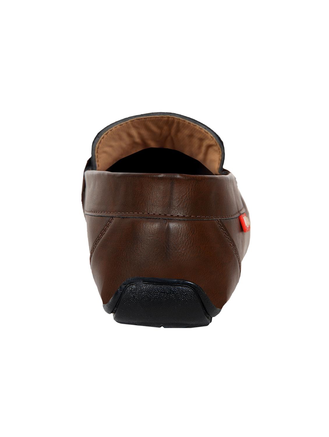 brown leatherette slip on loafers - 16220732 - Zoom Image - 3