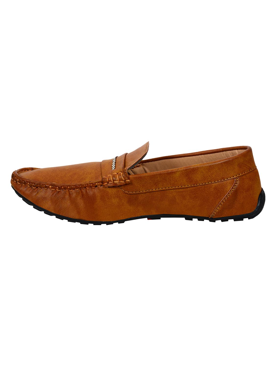 tan leatherette slip on loafers - 16220734 - Zoom Image - 2