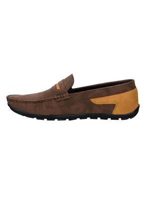 brown leatherette slip on loafers - 16220737 - Standard Image - 2