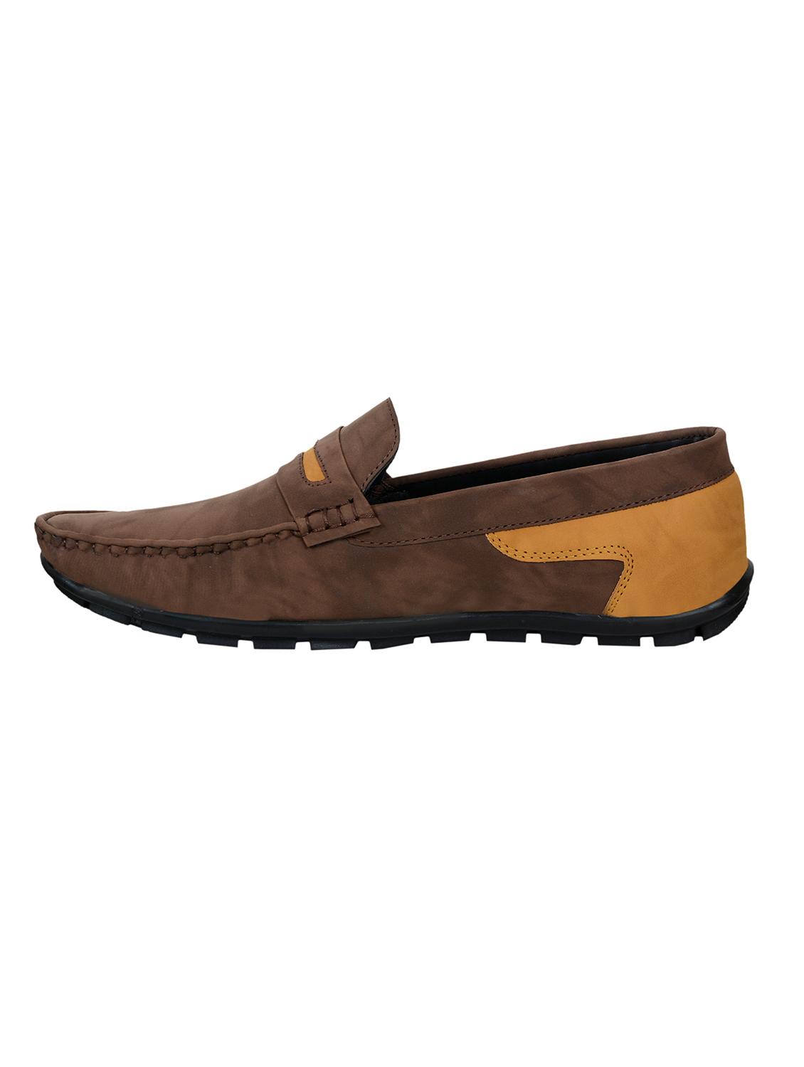 brown leatherette slip on loafers - 16220737 - Zoom Image - 2
