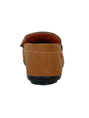 tan leatherette slip on loafers - 16220741 - Standard Image - 3