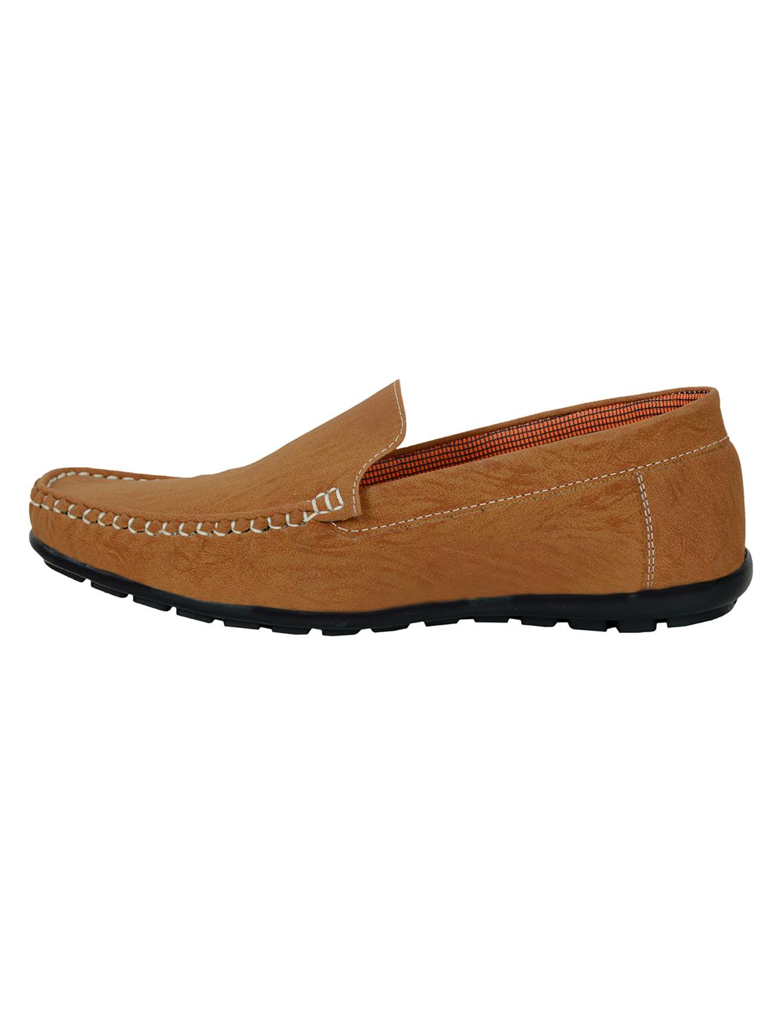 tan leatherette slip on loafers - 16220741 - Zoom Image - 2