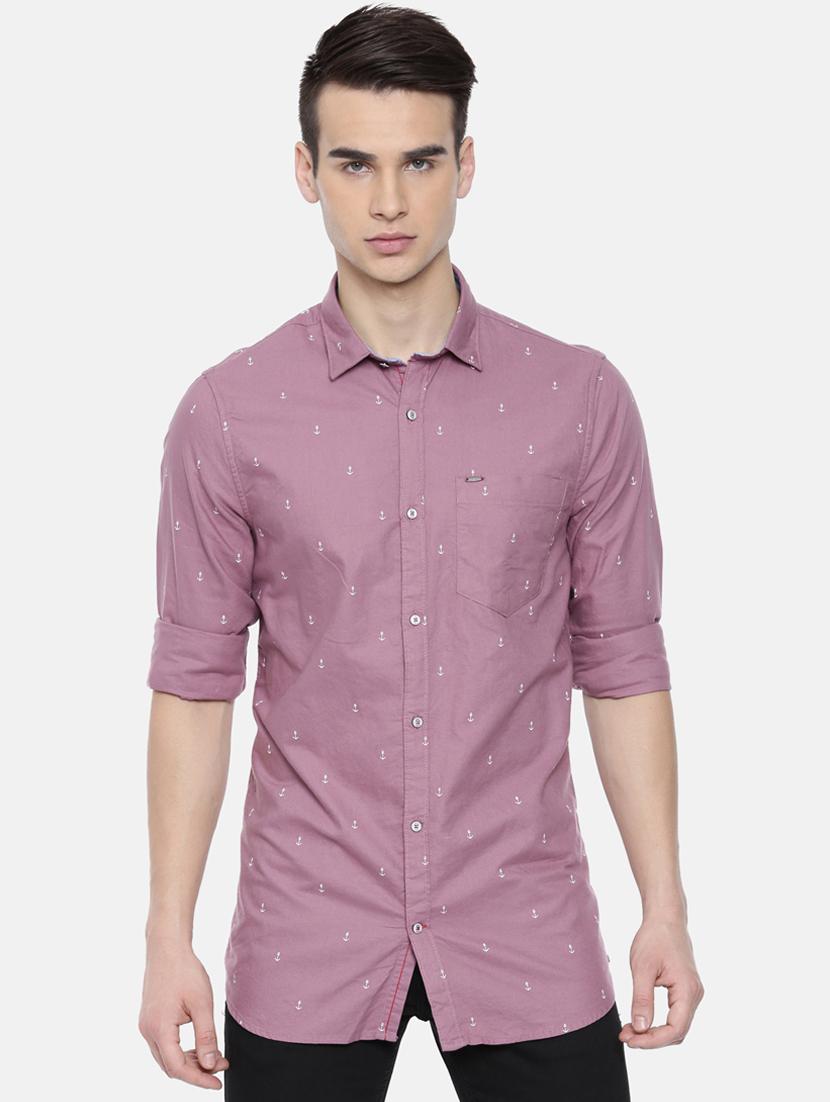 purple printed casual shirt - 16220780 - Zoom Image - 1