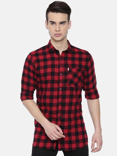 red checkered casual shirt - 16220786 - Standard Image - 1