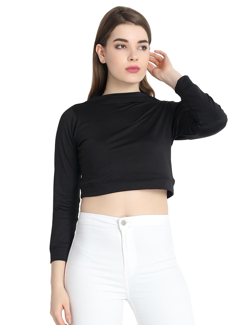mock neck crop top - 16220973 - Zoom Image - 1
