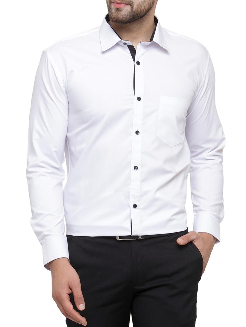 white solid formal shirt - 16221492 - Zoom Image - 1