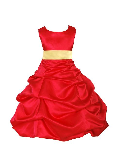 red polyester frock - 16221642 - Very Small Image - 1
