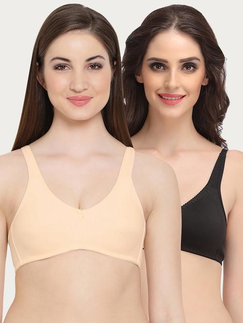set of 2 bow patch solid bra - 16221913 - Standard Image - 1
