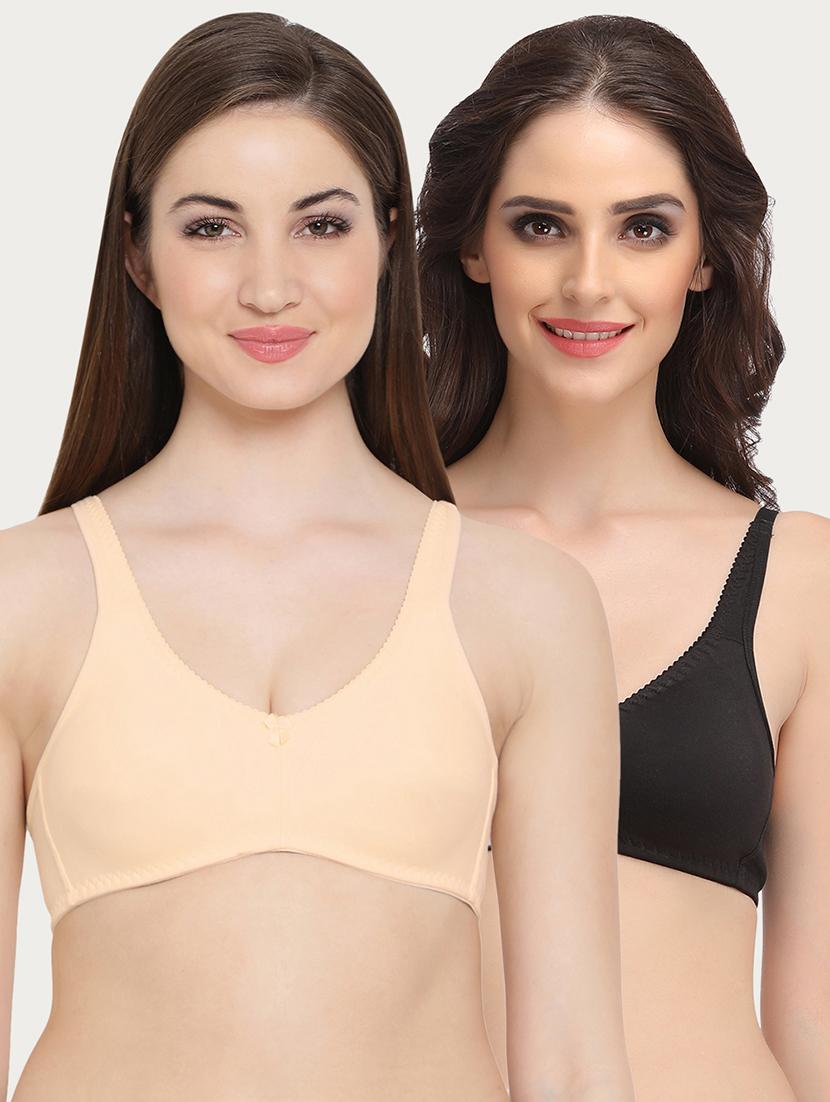 set of 2 bow patch solid bra - 16221913 - Zoom Image - 1