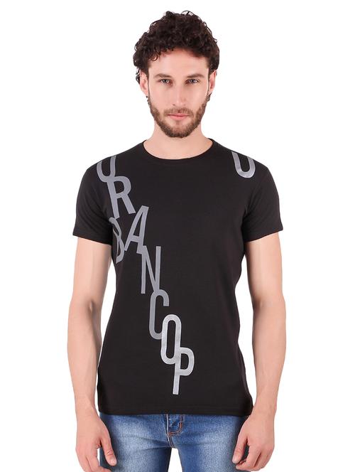 black typographic front print tshirt - 16222143 - Standard Image - 1