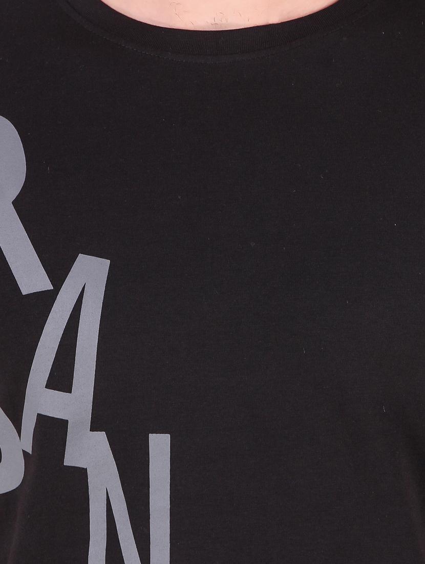 black typographic front print tshirt - 16222143 - Zoom Image - 4