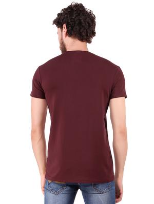 maroon typographic front print tshirt - 16222146 - Standard Image - 3