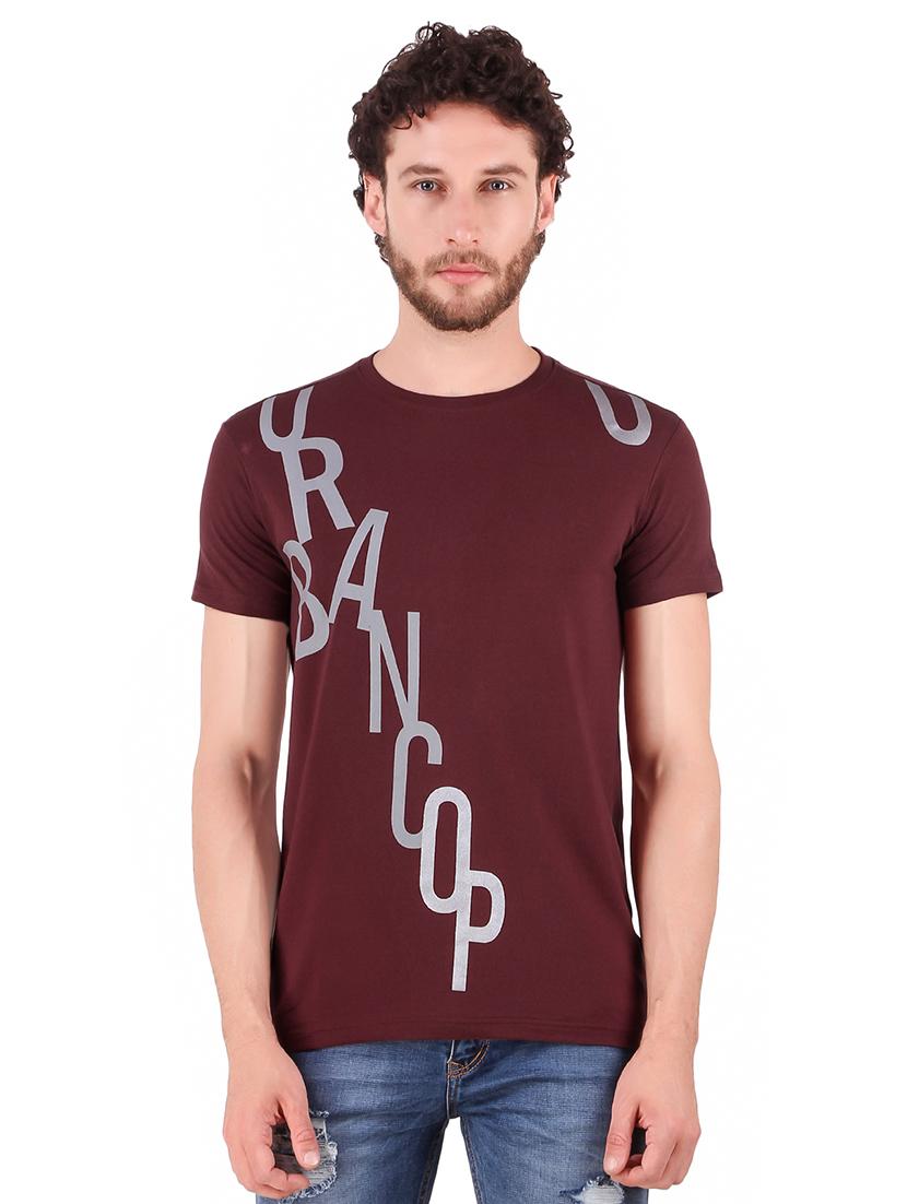 maroon typographic front print tshirt - 16222146 - Zoom Image - 1