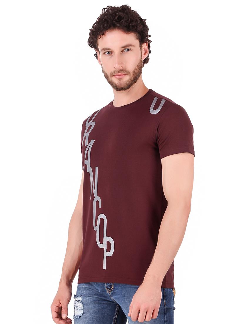 maroon typographic front print tshirt - 16222146 - Zoom Image - 2