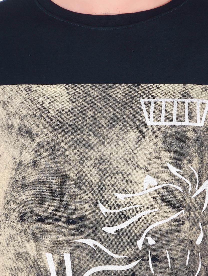 navy blue chest print t-shirt - 16222149 - Zoom Image - 4