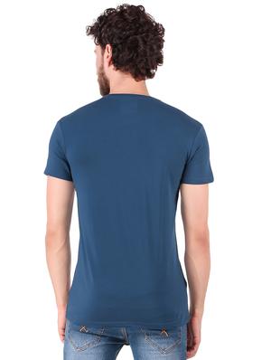 blue chest print t-shirt - 16222151 - Standard Image - 3