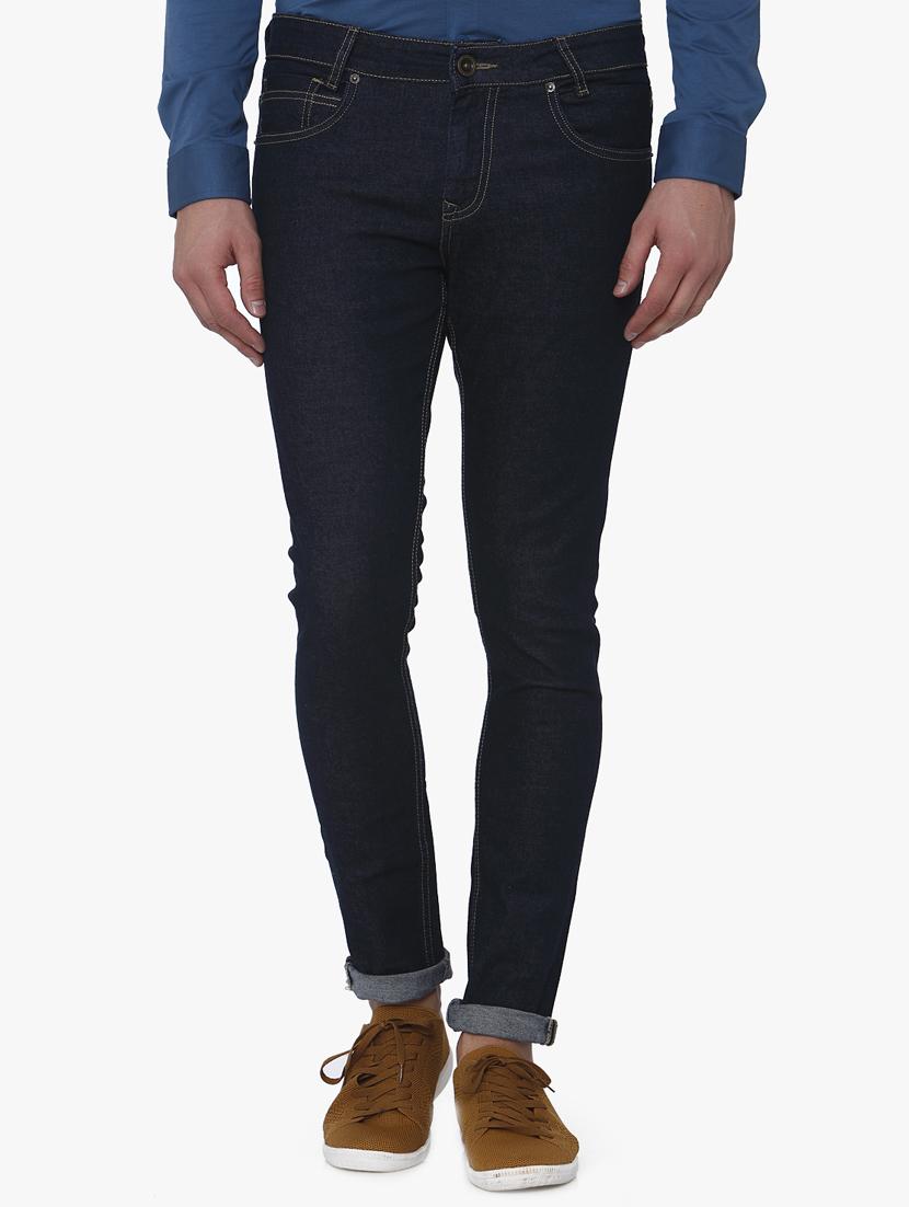navy blue solid plain jeans - 16222290 - Zoom Image - 1