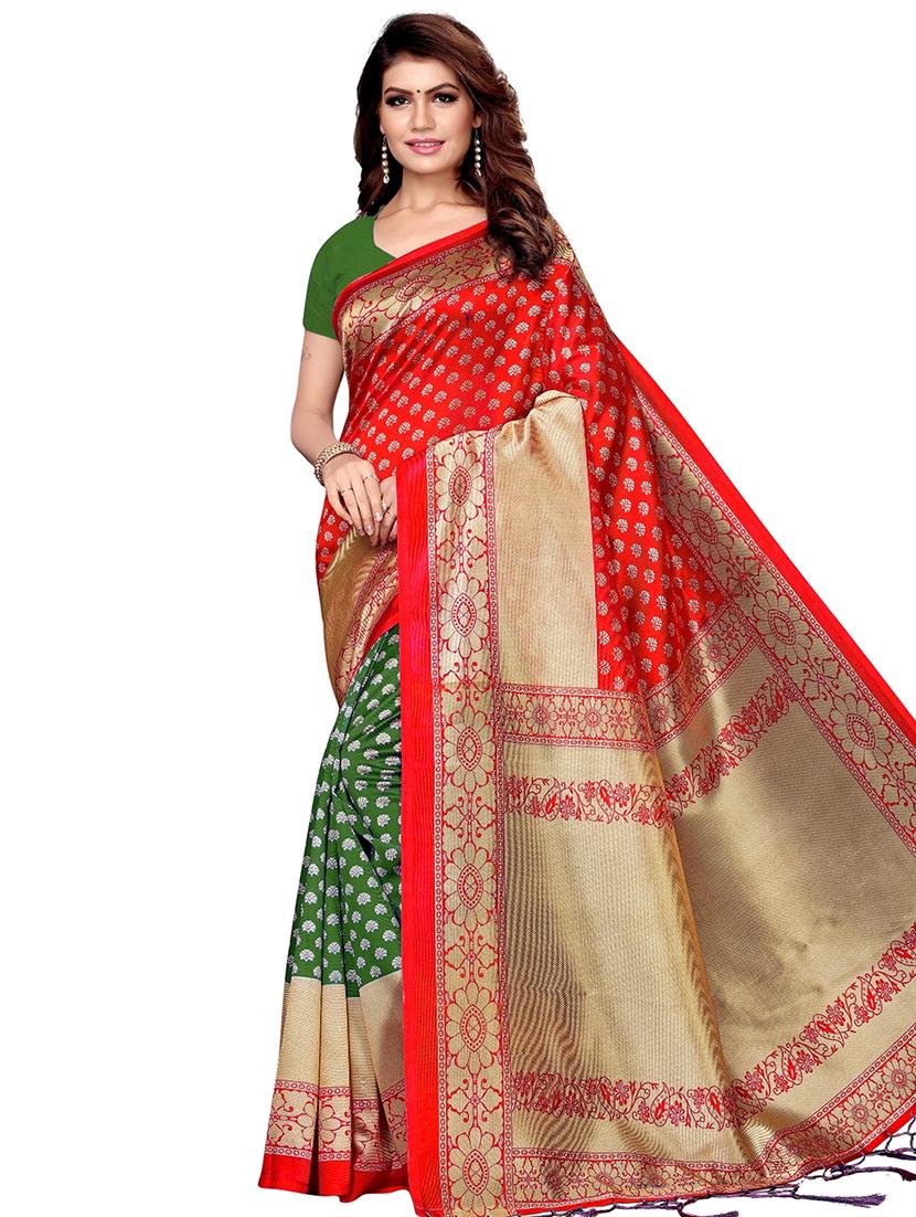 half & half bhagalpuri saree with blouse - 16222536 - Zoom Image - 1