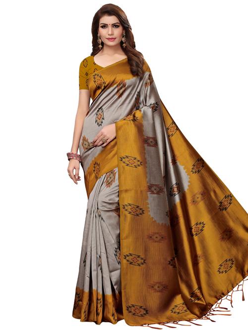 printed bhagalpuri saree with blouse - 16222603 - Standard Image - 1