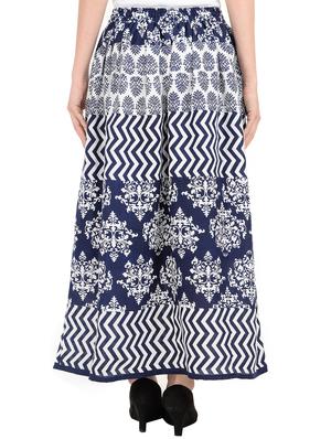 drawstring damask print long skirt - 16222822 - Standard Image - 3