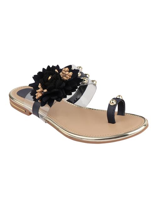 black one toe sandals - 16222968 - Standard Image - 1
