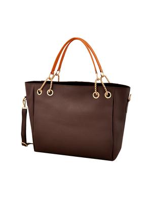 brown leatherette (pu) handbag combo - 16224147 - Standard Image - 4