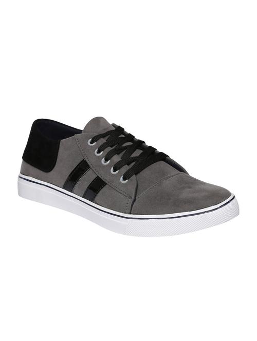 grey velvet lace up sneakers - 16224356 - Standard Image - 1