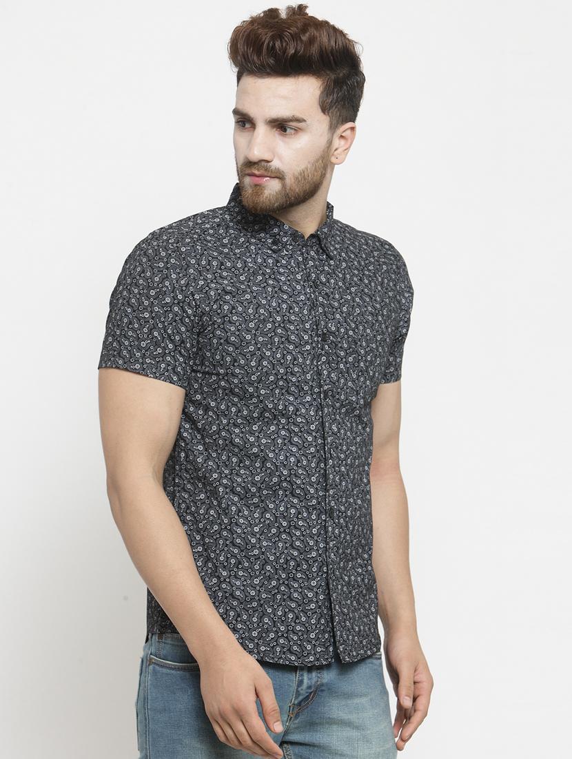 black paisley printed casual shirt - 16225261 - Zoom Image - 2