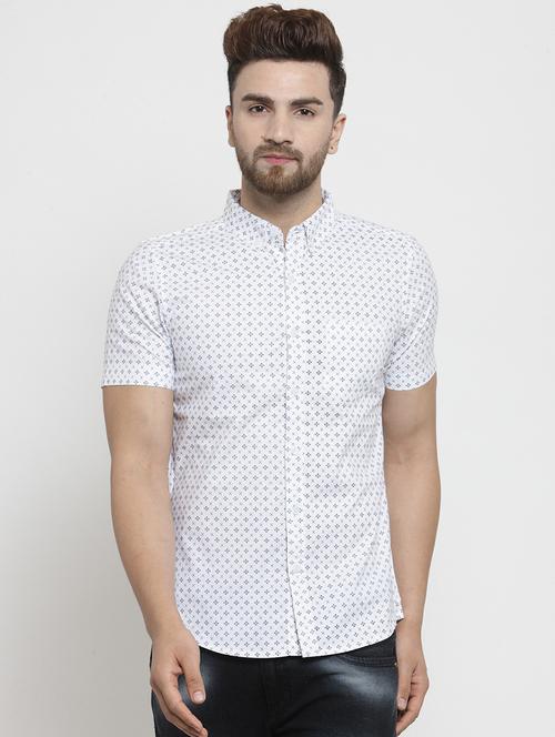 white printed casual shirt - 16225262 - Standard Image - 1