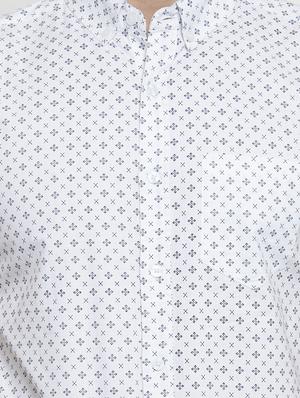 white printed casual shirt - 16225262 - Standard Image - 5